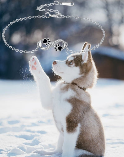 Привезак бесконачног симбола са шапом кућног љубимца и цирконијем