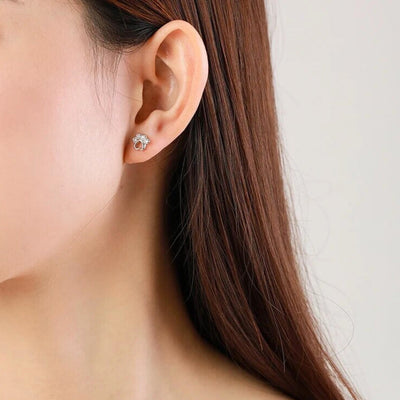 Минђуше са шапама од стерлинг сребра – са блиставим цирконима