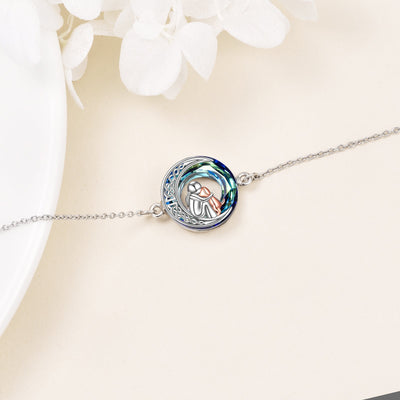 Сребрна подесива наруквица са привеском за пса