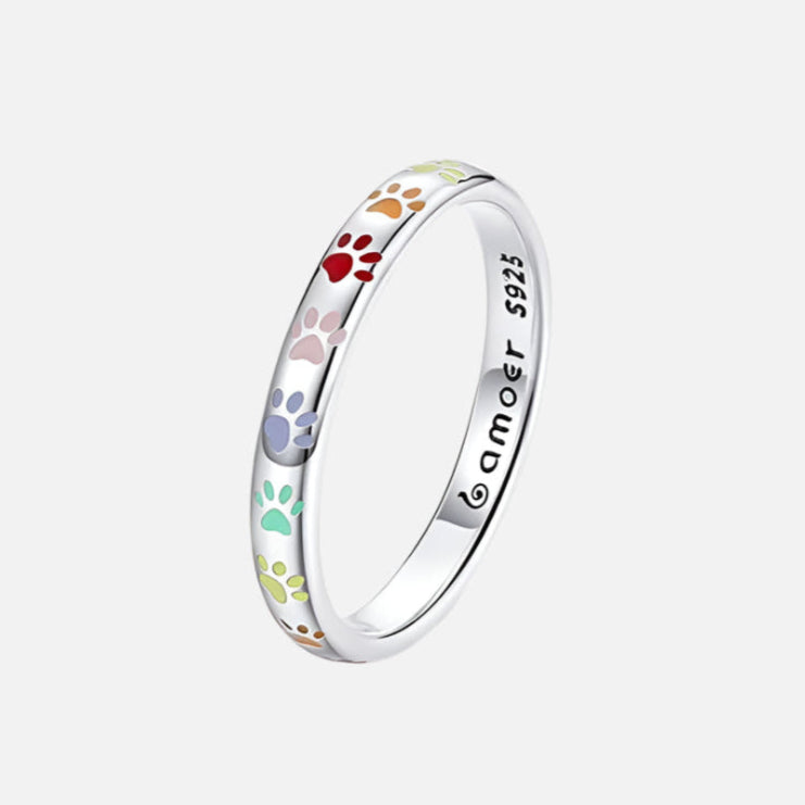 Сребрни прстен са дизајном шапе