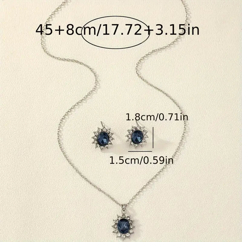 Комплет накита Катја Азурин | Бело злато