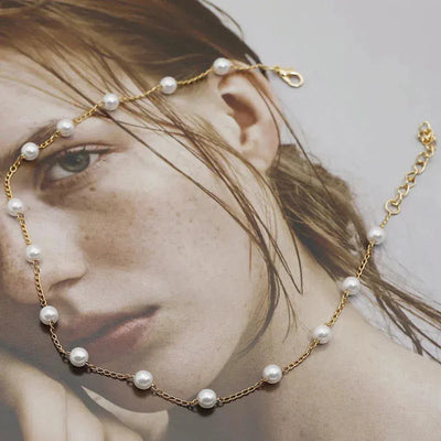 Бисерна огрлица у злату