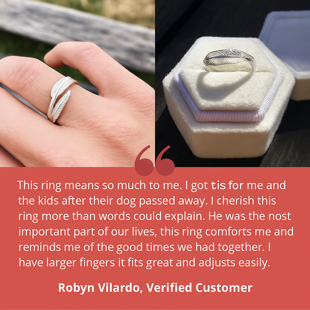 Перо од анђела - подесиви меморијални прстен 