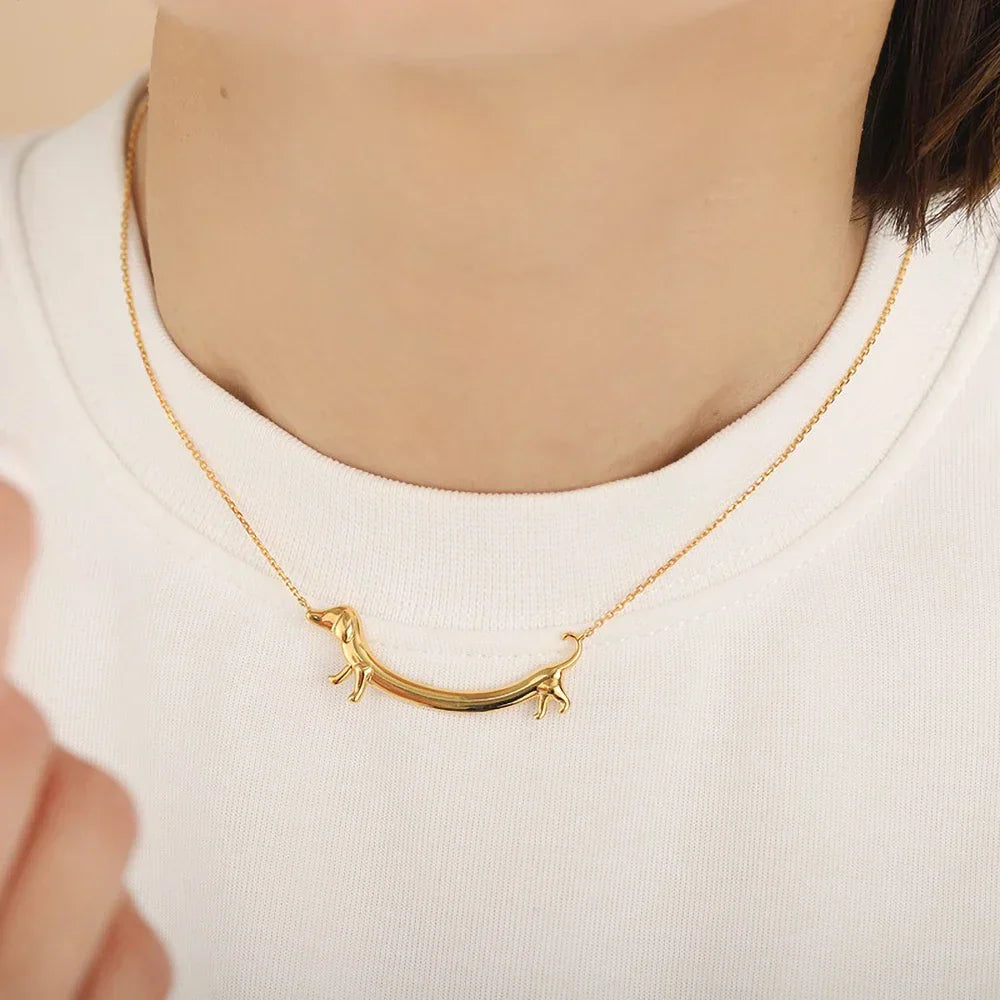 Gold-Tone Dachshund Necklace