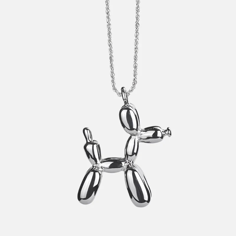 Gold-Tone Balloon Dog Pendant Necklace