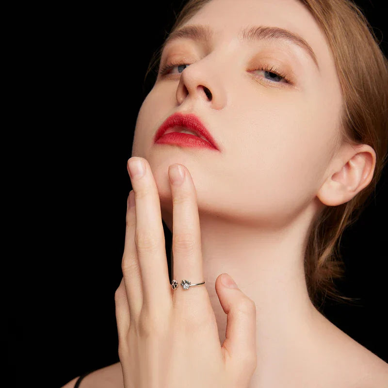 Прстен са шапом од стерлинг сребра 925 – подесив са цирконијем и емајлом