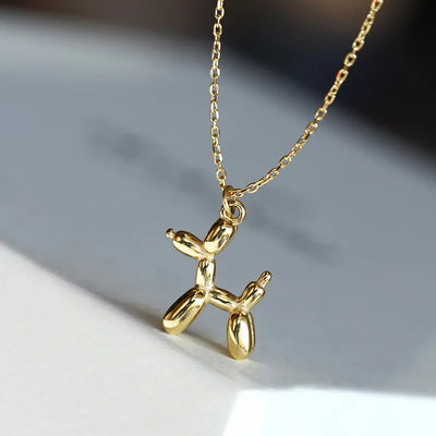 Gold-Tone Balloon Dog Pendant Necklace
